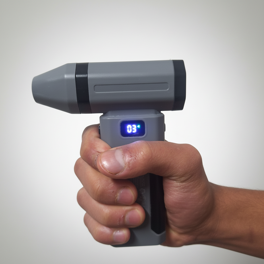 Professional Product Shot - Grey Blower in Hand